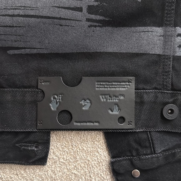 100% cotton lining men off white negative mark denim jackety - Picture 2 of 10